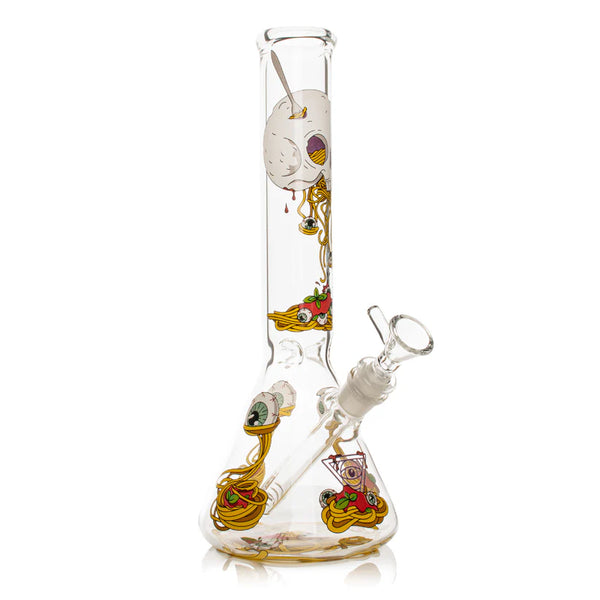 SC Red Eye Glass 12" Spaghetti Skull Beaker Bong