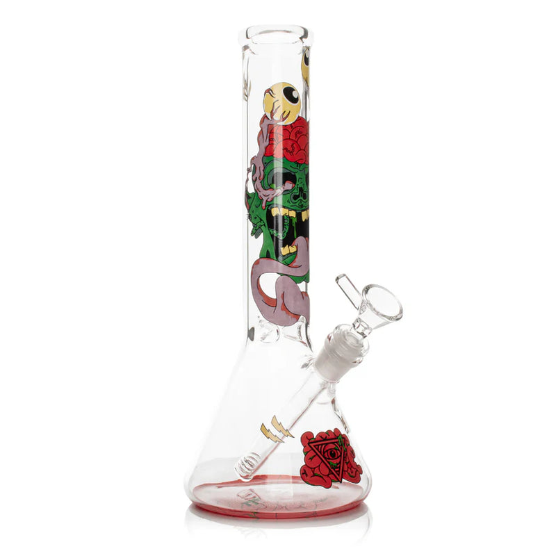 SC Red Eye Glass 12" Demon Tongue Beaker Bong