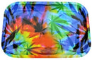 Metal Rolling Tray- Tie Dye Leaves Design