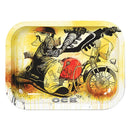 OCB Metal Rolling Tray - Motorcycle Design