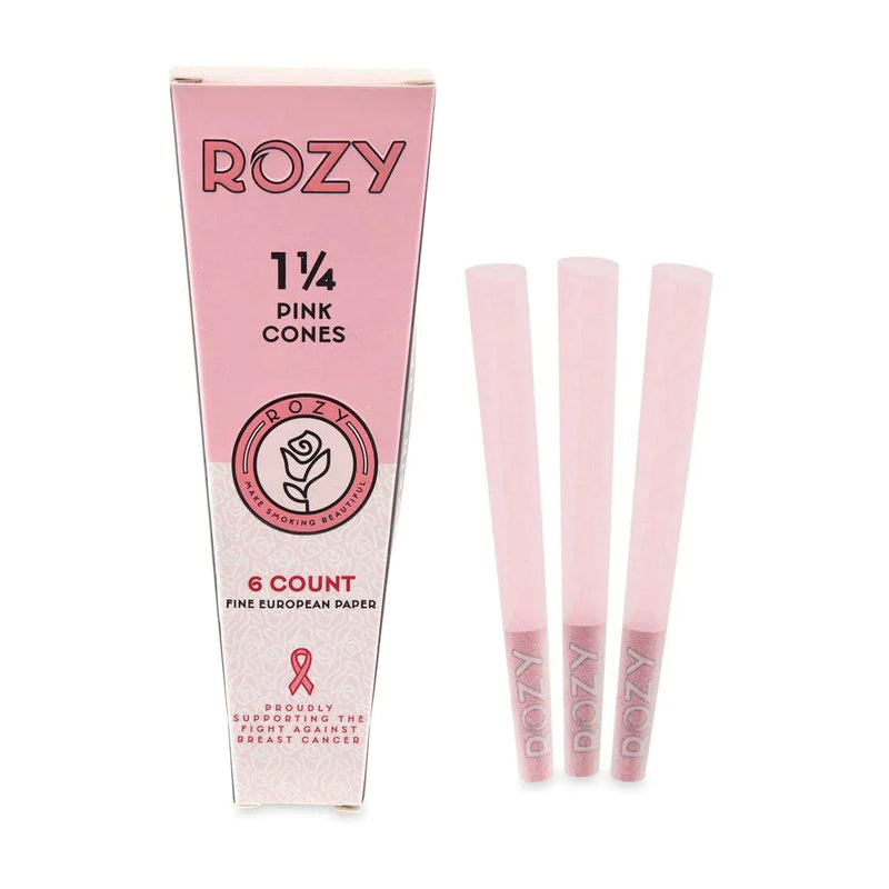 O Rozy | Pink 1 ¼ Size Pre-Rolled Cones 6pk – 24ct Display