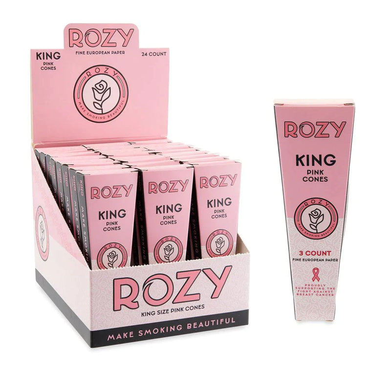 O Rozy | Pink King Size Pre-Rolled Cones 3pk – 24ct Display