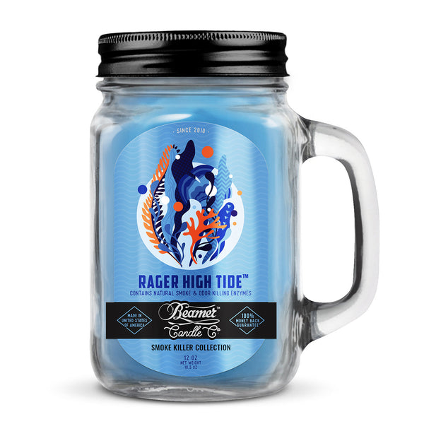 Beamer Candle Co. 12oz Glass Mason Jar - Rager Hide Tide