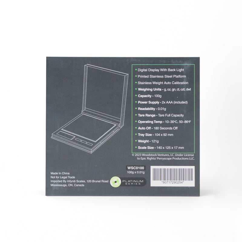 Woodstock CD, Licensed Digital Pocket Scale, 100gx 0.01g