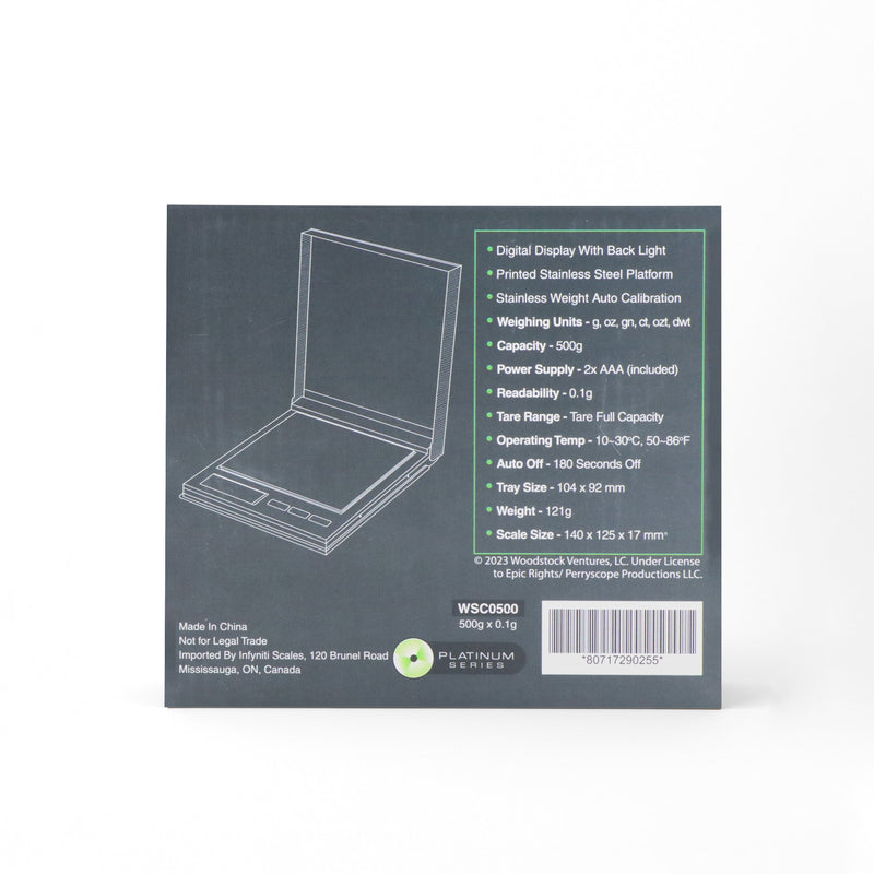 Woodstock CD, Licensed Digital Pocket Scale, 500gx 0.1g