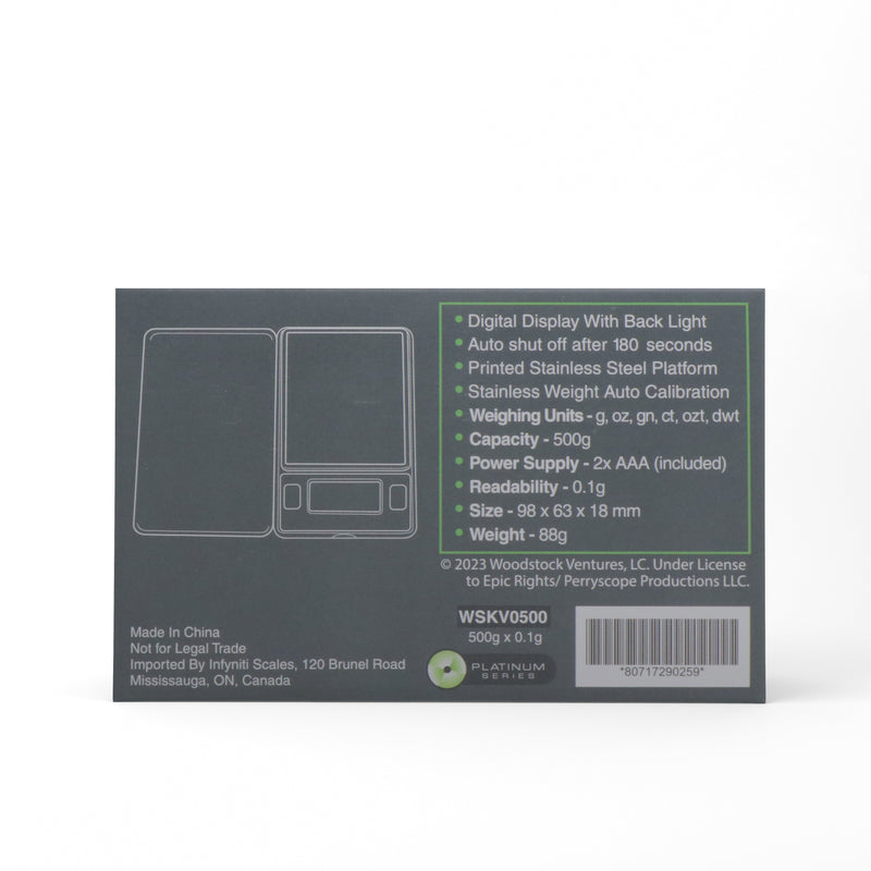 Woodstock Colourful Virus, Licensed Digital Pocket Scale, 500g x 0.1g