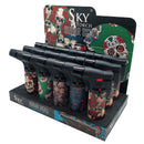 Sky Torch | Sugar Skull Design Torch Lighters – 15ct Display Box [SK101SS] Torch LEHIGH WHOLESALE