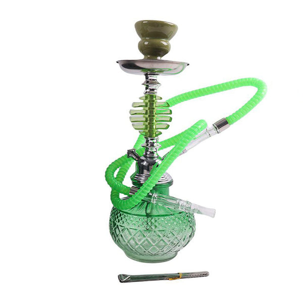 O 13" Hookah Single Hose, EMERALD Shape Green Color [SMKE-014]