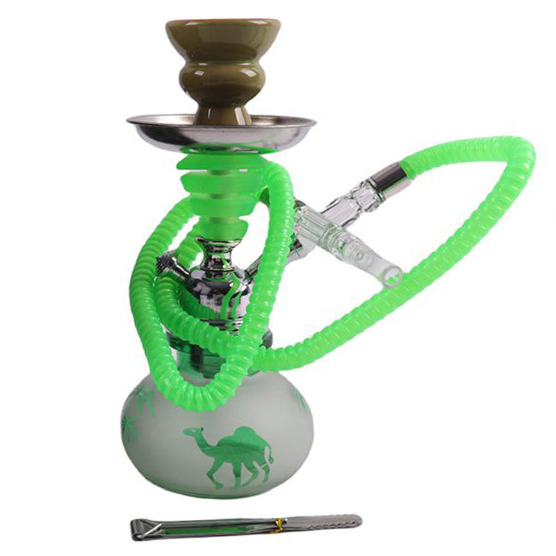 10" Hookah Single Hose, DUNES Shape Green Color [SMKE-016] Hookahs Canadian Distributor