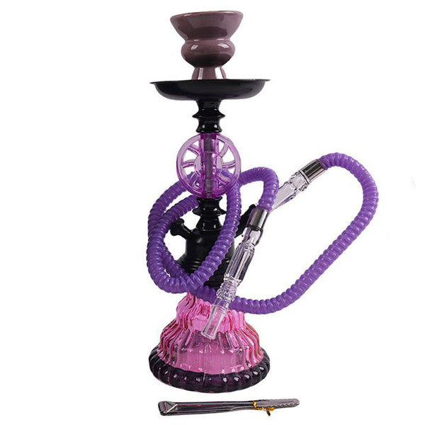 O 12" Hookah Single Hose, VORTEX Shape Purple Color [SMKE-021]