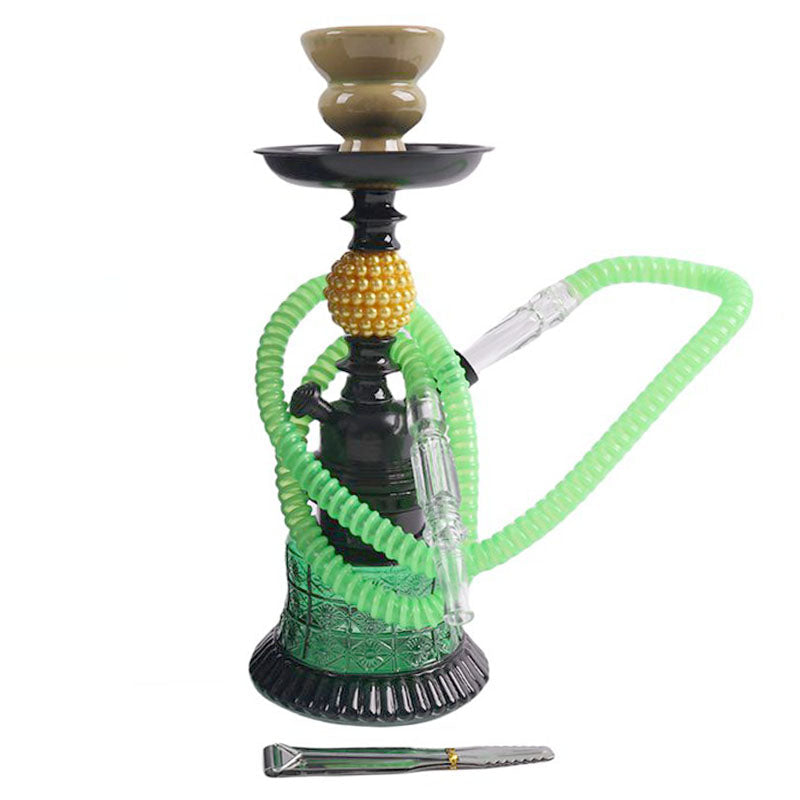 11" Hookah Single Hose,Golden Pearl Shape Green Color [SMKE-022] Hookahs Canadian Distributor