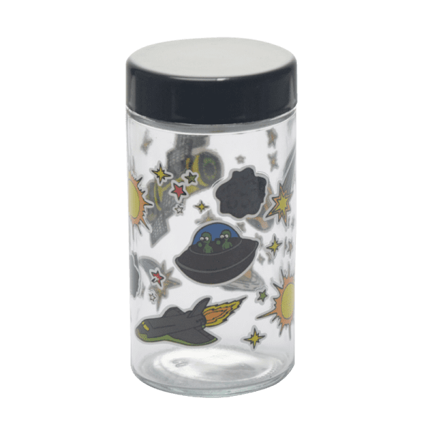 180ml Glass Storage Jar with Sticker Design – Compact & Stylish [SMKZ-145] Jar Canadian Distributor Multi Pattern