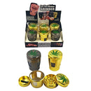 4-Part 50mm See-Thru Window Metal Herb Grinder [SMKZ123-4] Display Pack Canadian Distributor Gold & Grey
