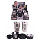 4-Part 50mm Metal Herb Grinder with Top Gear Handle & See-Thru Window – 6pcs/Display [SMKZ125] Display Pack Canadian Distributor