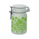 Green Leaf Glass Storage Jar-Multiple Sizes Available [SMKZ-144] Jar Canadian Distributor 240 ml