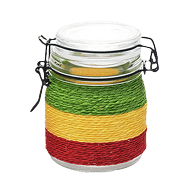 Rasta Colorful Glass Storage Jar – Multiple Sizes Available [SMKZ-146] Jar Canadian Distributor 150 ml