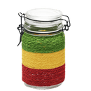 Rasta Colorful Glass Storage Jar – Multiple Sizes Available [SMKZ-146] Jar Canadian Distributor 240 ml