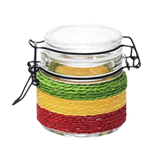 Rasta Colorful Glass Storage Jar – Multiple Sizes Available [SMKZ-146] Jar Canadian Distributor 90 ml