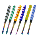 6″ Twirly Glass & Stainless Steel Dab Tool [SMKZ154] Cap · Dabber · Insert · Clip · Nail Canadian Distributor