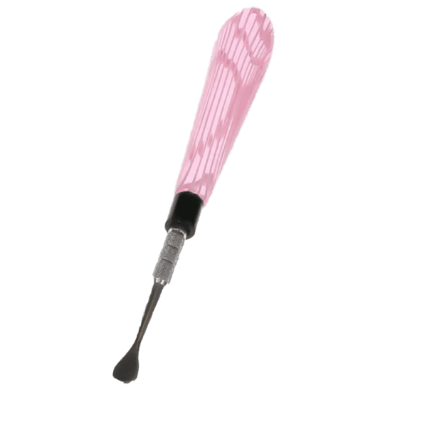 5" Busy Line Glass Handle Stainless Steel Tool [SMKZ155] Cap · Dabber · Insert · Clip · Nail Canadian Distributor Pink