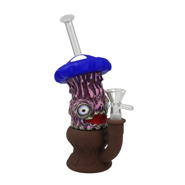 8″ Enameled Mushroom Bong [SMKZ165] Resin · Silicone · Plastic Bong Canadian Distributor Purple