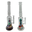 [4 Pack Bundle] 16" Assorted Center Piece Glass Waterpipe – 14mm Bowl Glass Bong ONE Block