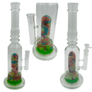 [4 Pack Bundle] 16" Assorted Center Piece Glass Waterpipe – 14mm Bowl Glass Bong ONE Fruit Loops