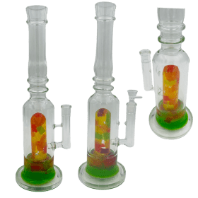16" Assorted Center Piece Glass Waterpipe – 14mm Bowl Glass Bong Canadian Distributor Gummy Bear