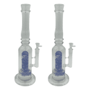[4 Pack Bundle] 16" Assorted Center Piece Glass Waterpipe – 14mm Bowl Glass Bong ONE Flower Blue
