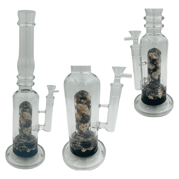16" Assorted Center Piece Glass Waterpipe – 14mm Bowl Glass Bong Canadian Distributor Ocean Black