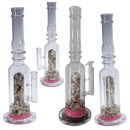 [4 Pack Bundle] 16" Assorted Center Piece Glass Waterpipe – 14mm Bowl Glass Bong ONE Ocean Red