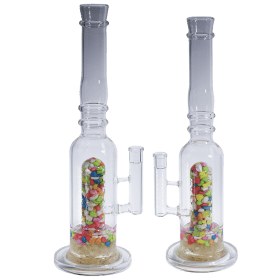16" Assorted Center Piece Glass Waterpipe – 14mm Bowl Glass Bong Canadian Distributor Colorful Heart