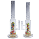 [4 Pack Bundle] 16" Assorted Center Piece Glass Waterpipe – 14mm Bowl Glass Bong ONE Colorful Heart