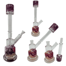 14" 2-Way Straight Glass Bong – Assorted Designs Glass Bong Canadian Distributor Purple Flower