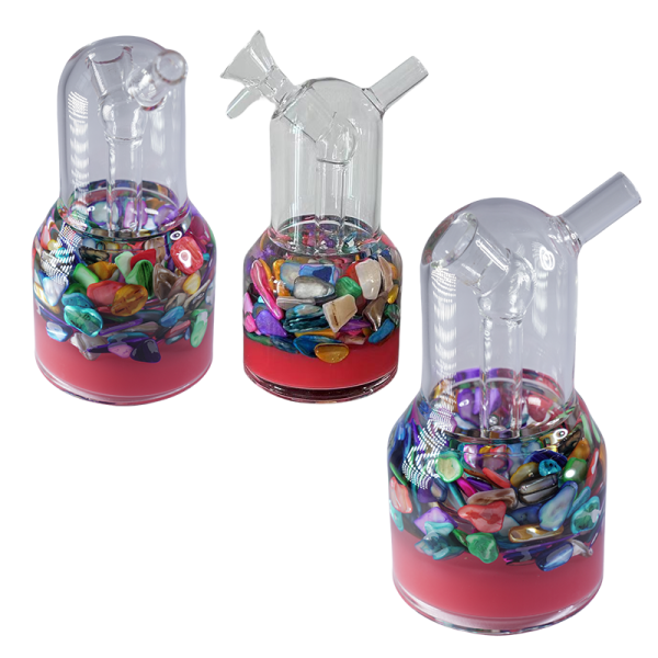 6" Center Piece Rig Waterpipe – Assorted Designs Glass Bong Canadian Distributor Ocean Red