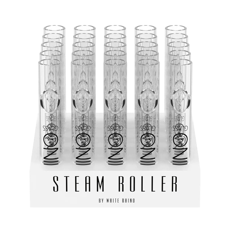 O WHITE RHINO | Glass Steamroller 25ct Display