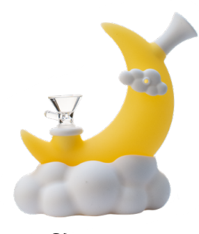 SC OG Original 6.3" Moon in the Clouds Glow in the Dark Silicone Waterpipe