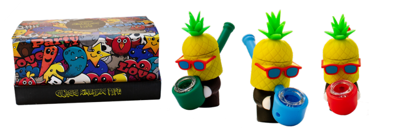SC OG Original 4" Pineapple Silicone Hand Pipe 8 count display
