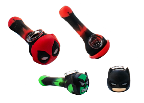 SC OG Original 4" Superhero Silicone Hand Pipe 25 count Jar