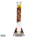 SC Castle Glassworks Serpents and Flowers 16 inch 9mm Beaker Bong