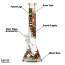 SC Castle Glassworks Serpents and Flowers 16 inch 9mm Beaker Bong
