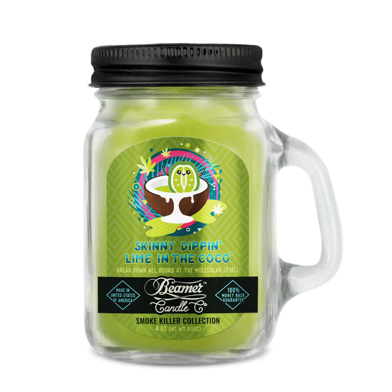Beamer Candle Co. 12oz & 4oz Glass Mason Jars - Skinny Dippin' Lime in the Coco