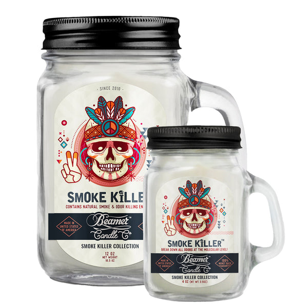 Beamer Candle Co. 12oz & 4oz Glass Mason Jars - Smoke Killer
