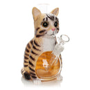 SC Lit Silicone 9" Tabby Cat PVC Glass Water Pipe
