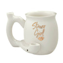 ROAST AND TOAST STONER GIRL PIPE MUG - WHITE WITH GOLD PRINT Mug Pipe Roast and Toast Gifts