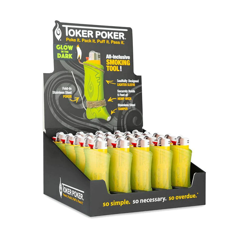 O Toker Poker | Bic lighter edition Glow in the Dark Display of 25