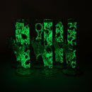 Z10" Glow in the dark Staight Tube Glass Bong With Flower Design Glass Bong 777 Smoke