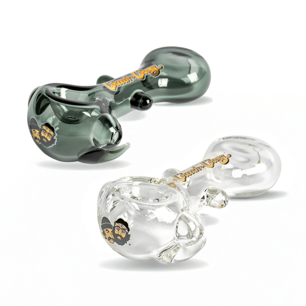 Cheech & Chong® Glass | 4.25" Clear Far Out Man Hand Pipe Glass Pipe West Coast Gifts