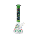 HYDRO | 14" Allien Leaf Graphic Beaker Glass Bong (MST226) Glass Bong The MST Green