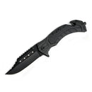 MSK080 - All-Black Serrated Rescue Folding Knife Folding Knife The MST Default Title